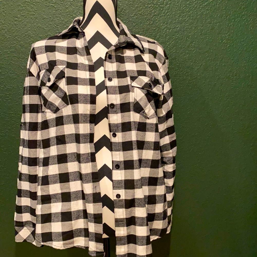 Black and white checked flannel